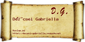 Décsei Gabriella névjegykártya