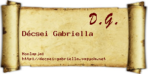 Décsei Gabriella névjegykártya